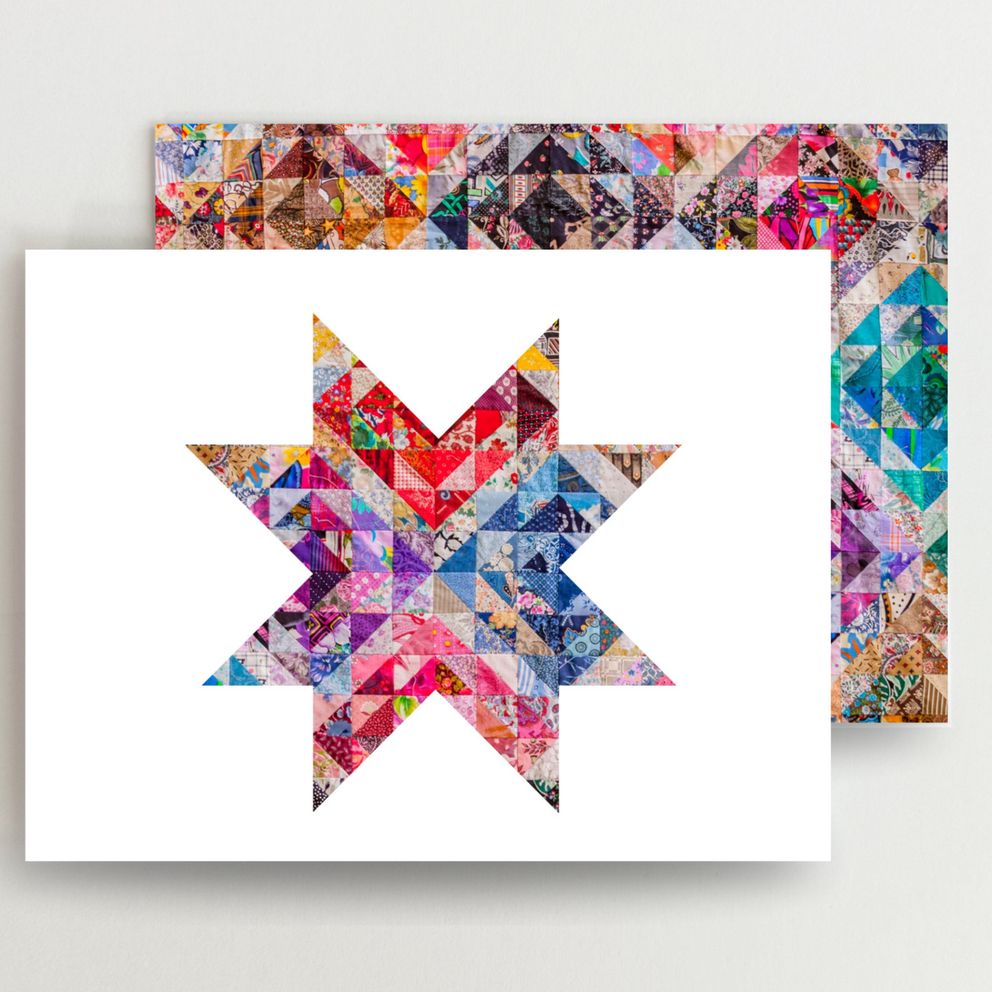 Vibrant Quilt Star Blank Note Cards Set
