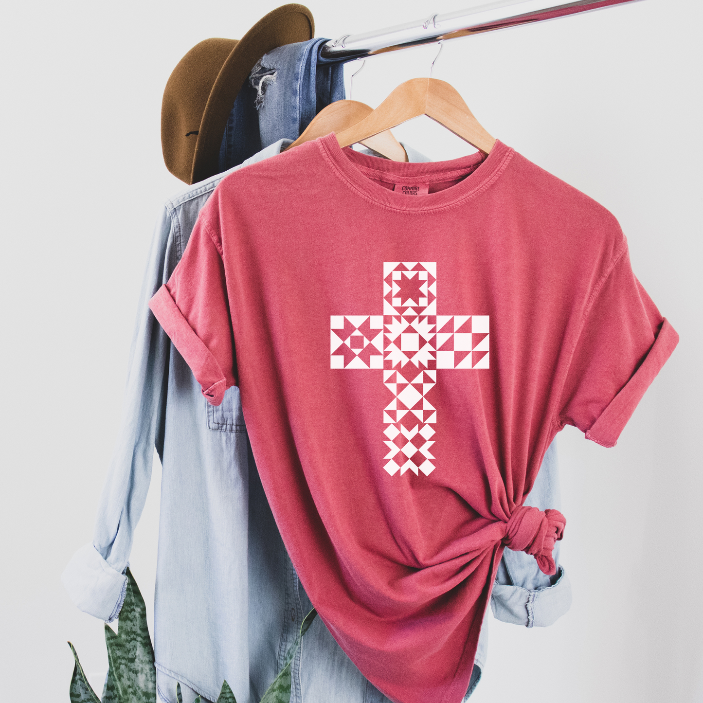 Comfort Colors Quilt Block Cross Quilter T-Shirt