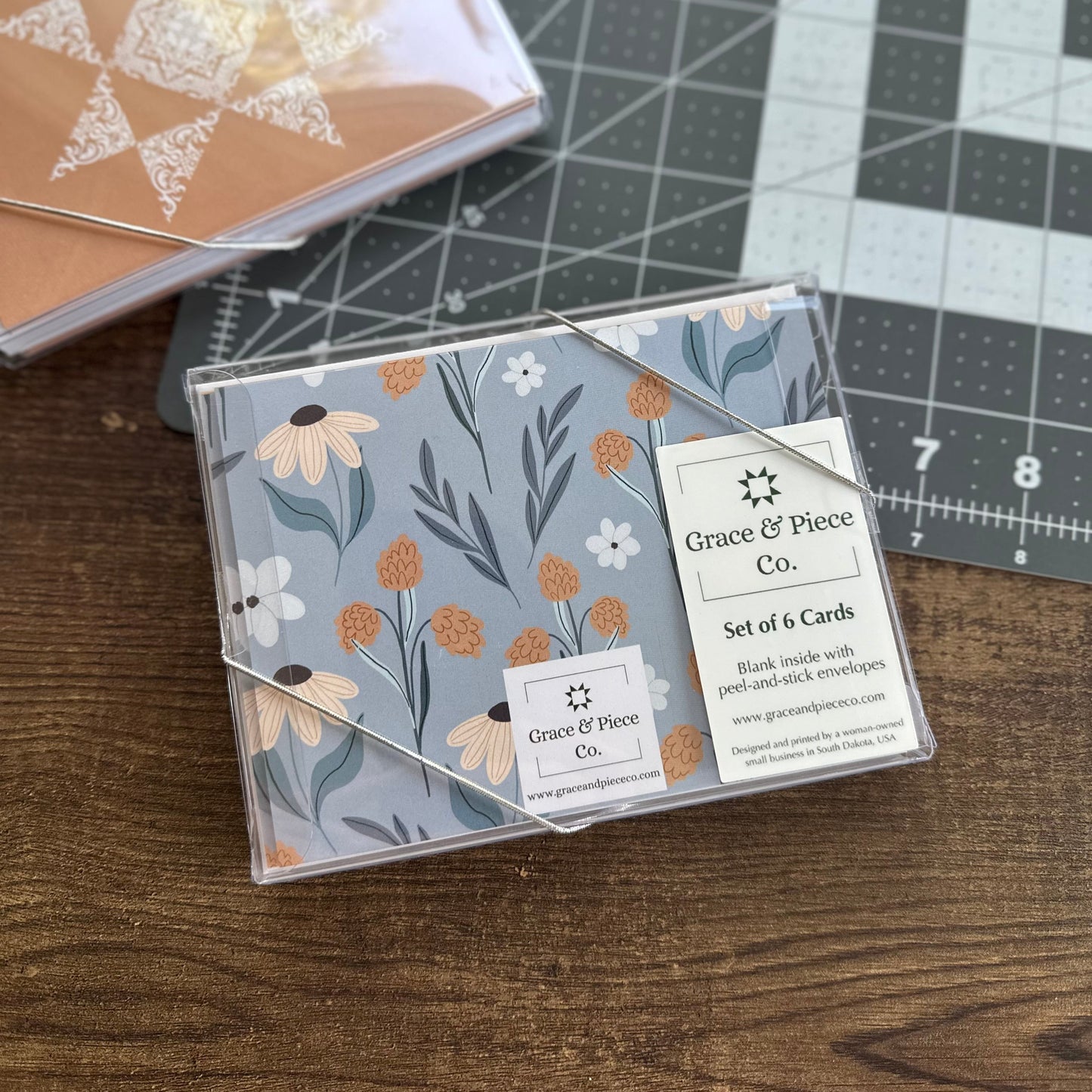 Honey Modern Vintage Quilt Star Boxed Set of 6 Note Cards