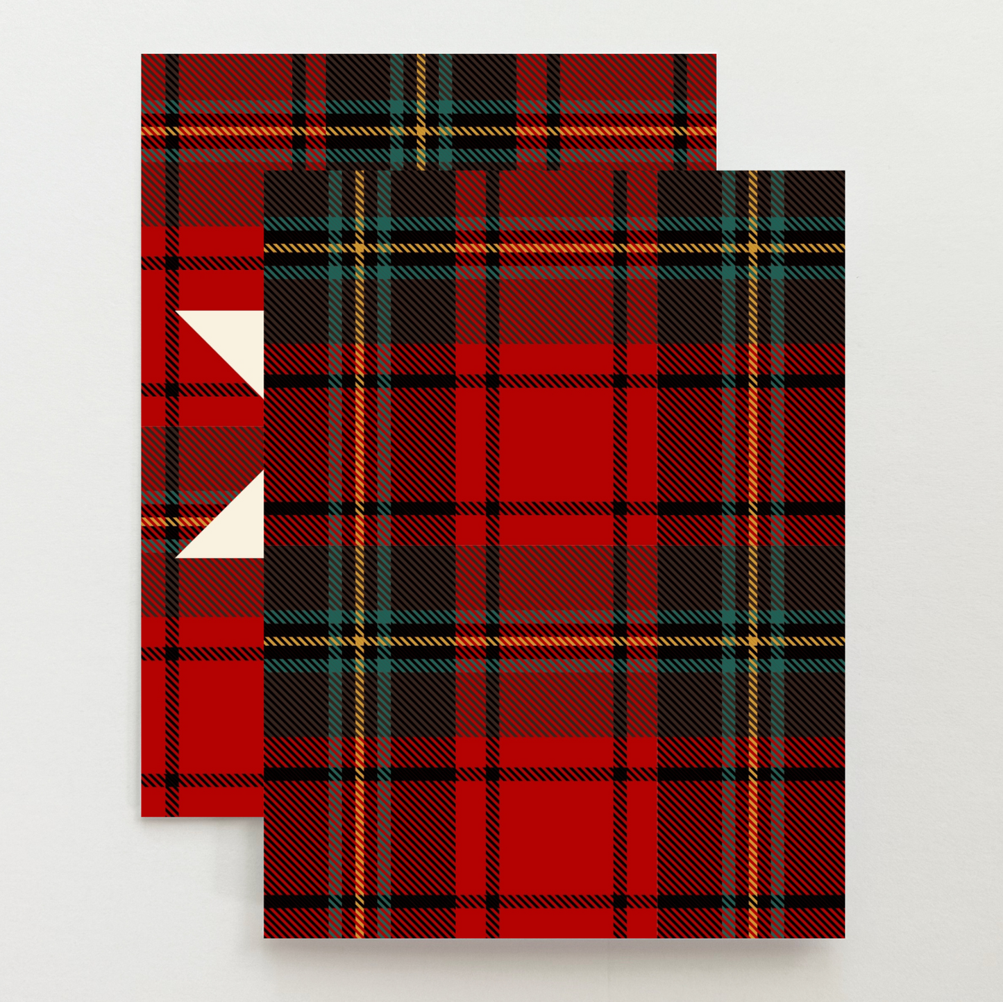Flannel Red Christmas Quilt Star Card Set