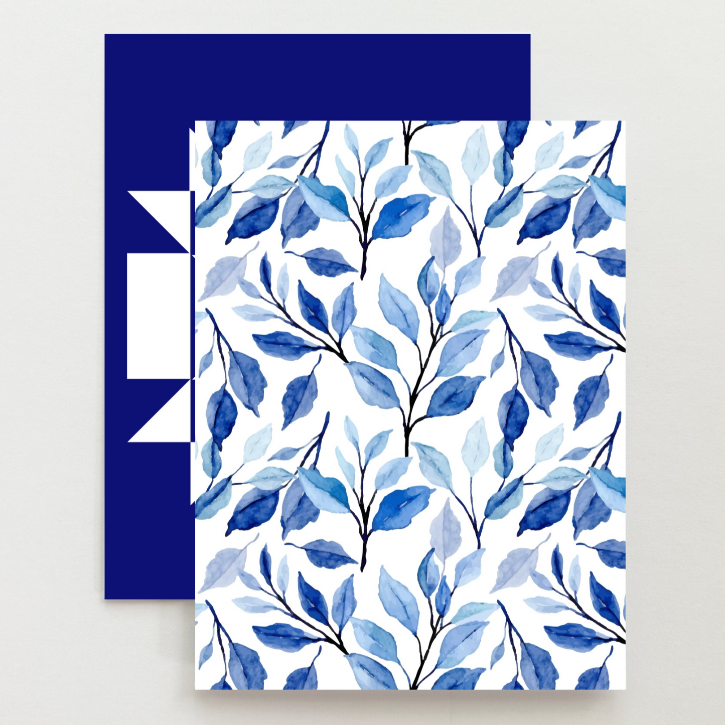 Blue Floral Quilt Block Card Set